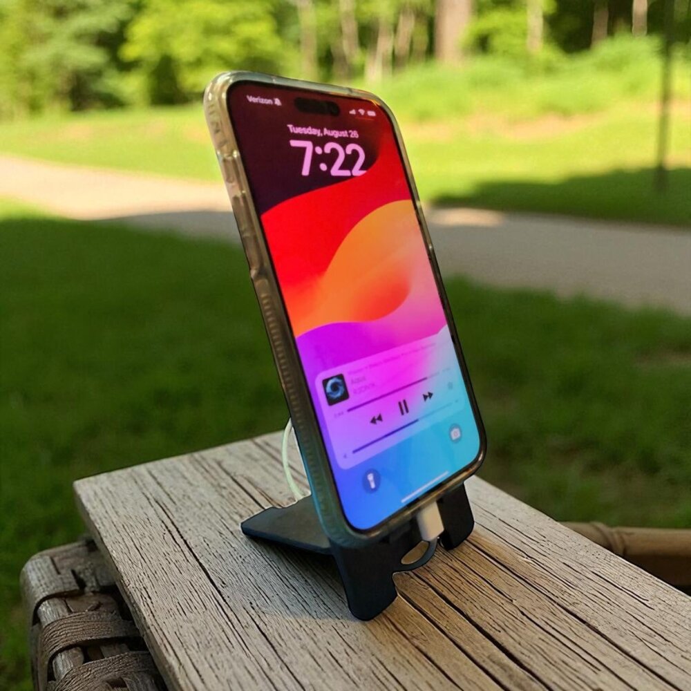 Decorative Phone Stand with Face Design, Black wood Phone Holde 6.7inc*2.7inc